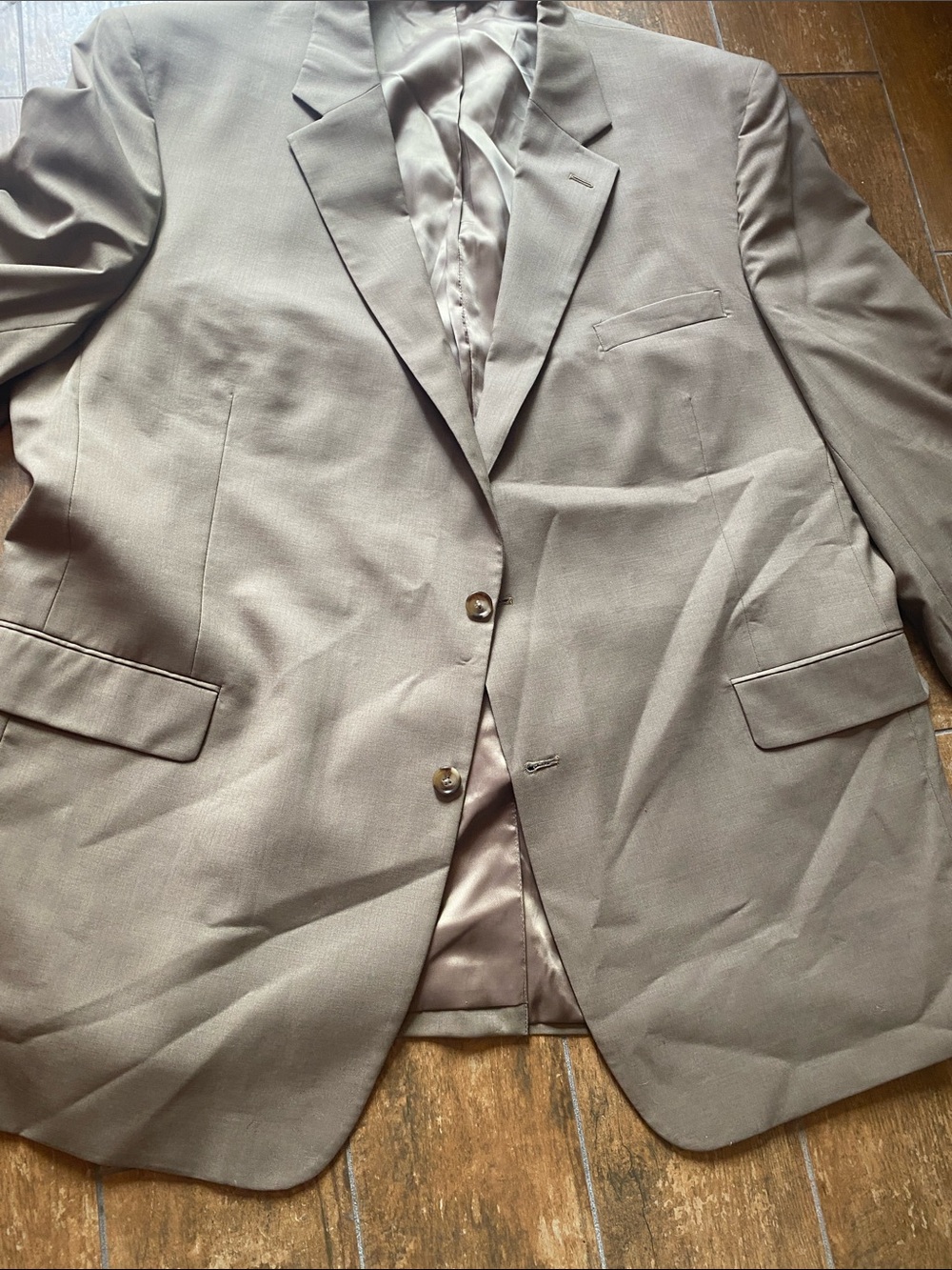Jos. A. Bank Men's Taupe Suit. Jacket is 52L and pants are 48L. Good condition. - Picture 3 of 7